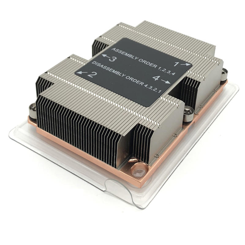 Best Passive LGA3647 1U  Cpu Cooler Heat Sink With 2 Heat Pipes Copper Base For Servers and Desktop Computers