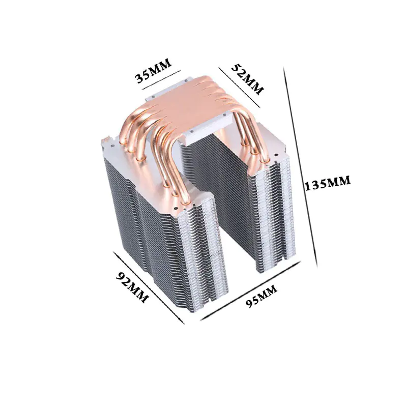 Custom Copper 6 Heat Pipe Cpu Cooler Cooling Heatsink System