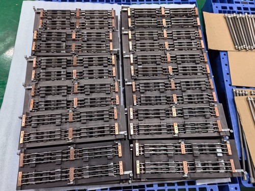 Products ready to be placed in the vacuum brazing furnace