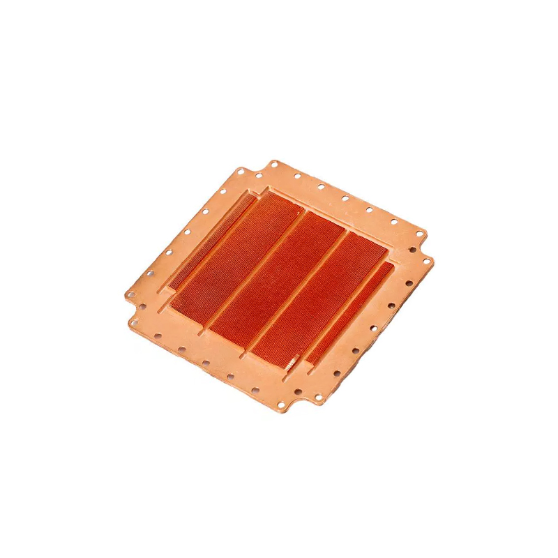 Vacuum Brazing High Density Copper Skived Microchannel CPU Liquid Cold Plate Heat Sink